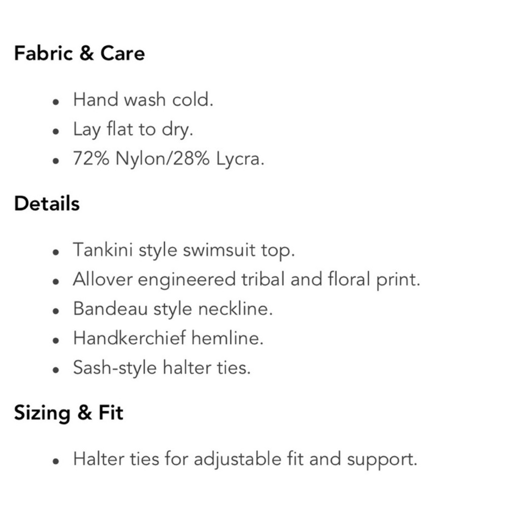 Kenneth Cole Reaction Tropic Bandeau Tankini top - Picture 5 of 8